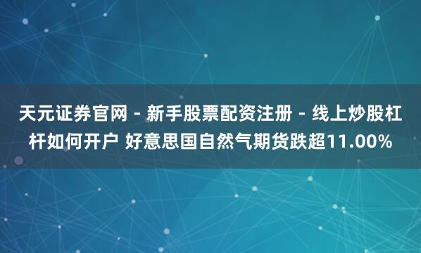 天元证券官网 - 新手股票配资注册 - 线上炒股杠杆如何开户 好意思国自然气期货跌超11.00%