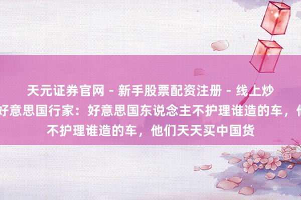 天元证券官网 - 新手股票配资注册 - 线上炒股杠杆如何开户 好意思国行家：好意思国东说念主不护理谁造的车，他们天天买中国货