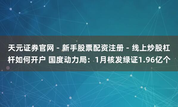 天元证券官网 - 新手股票配资注册 - 线上炒股杠杆如何开户 国度动力局：1月核发绿证1.96亿个