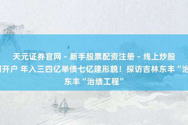 天元证券官网 - 新手股票配资注册 - 线上炒股杠杆如何开户 年入三四亿举债七亿建形貌！探访吉林东丰“治绩工程”