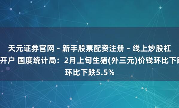 天元证券官网 - 新手股票配资注册 - 线上炒股杠杆如何开户 国度统计局：2月上旬生猪(外三元)价钱环比下跌5.5%