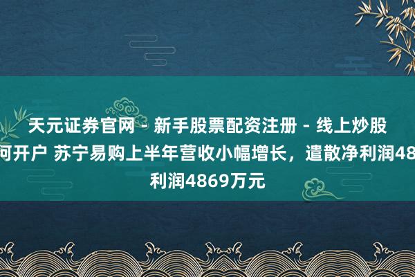 天元证券官网 - 新手股票配资注册 - 线上炒股杠杆如何开户 苏宁易购上半年营收小幅增长，遣散净利润4869万元
