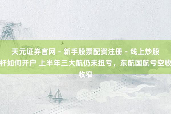 天元证券官网 - 新手股票配资注册 - 线上炒股杠杆如何开户 上半年三大航仍未扭亏，东航国航亏空收窄