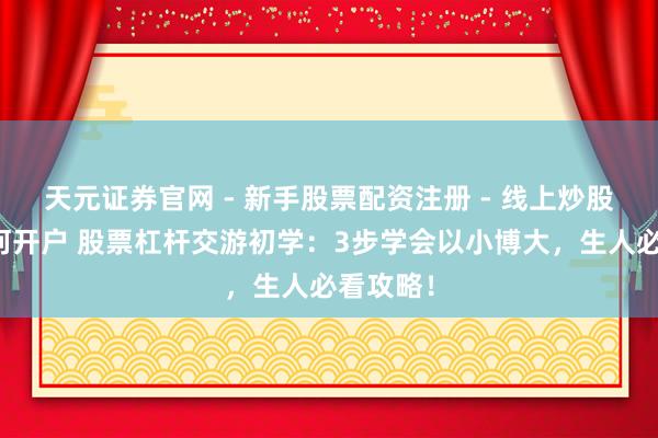 天元证券官网 - 新手股票配资注册 - 线上炒股杠杆如何开户 股票杠杆交游初学：3步学会以小博大，生人必看攻略！