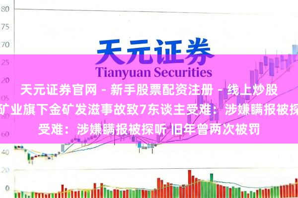 天元证券官网 - 新手股票配资注册 - 线上炒股杠杆如何开户 招金矿业旗下金矿发滋事故致7东谈主受难：涉嫌瞒报被探听 旧年曾两次被罚