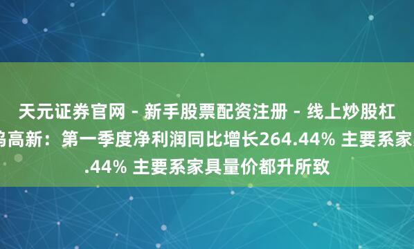 天元证券官网 - 新手股票配资注册 - 线上炒股杠杆如何开户 中钨高新：第一季度净利润同比增长264.44% 主要系家具量价都升所致