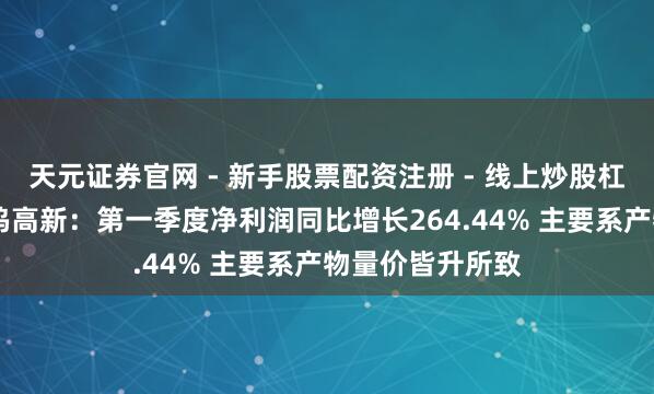 天元证券官网 - 新手股票配资注册 - 线上炒股杠杆如何开户 中钨高新：第一季度净利润同比增长264.44% 主要系产物量价皆升所致