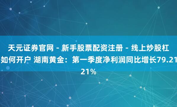 天元证券官网 - 新手股票配资注册 - 线上炒股杠杆如何开户 湖南黄金：第一季度净利润同比增长79.21%